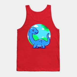 Cute Baby Brontosaurus Cartoon Tank Top